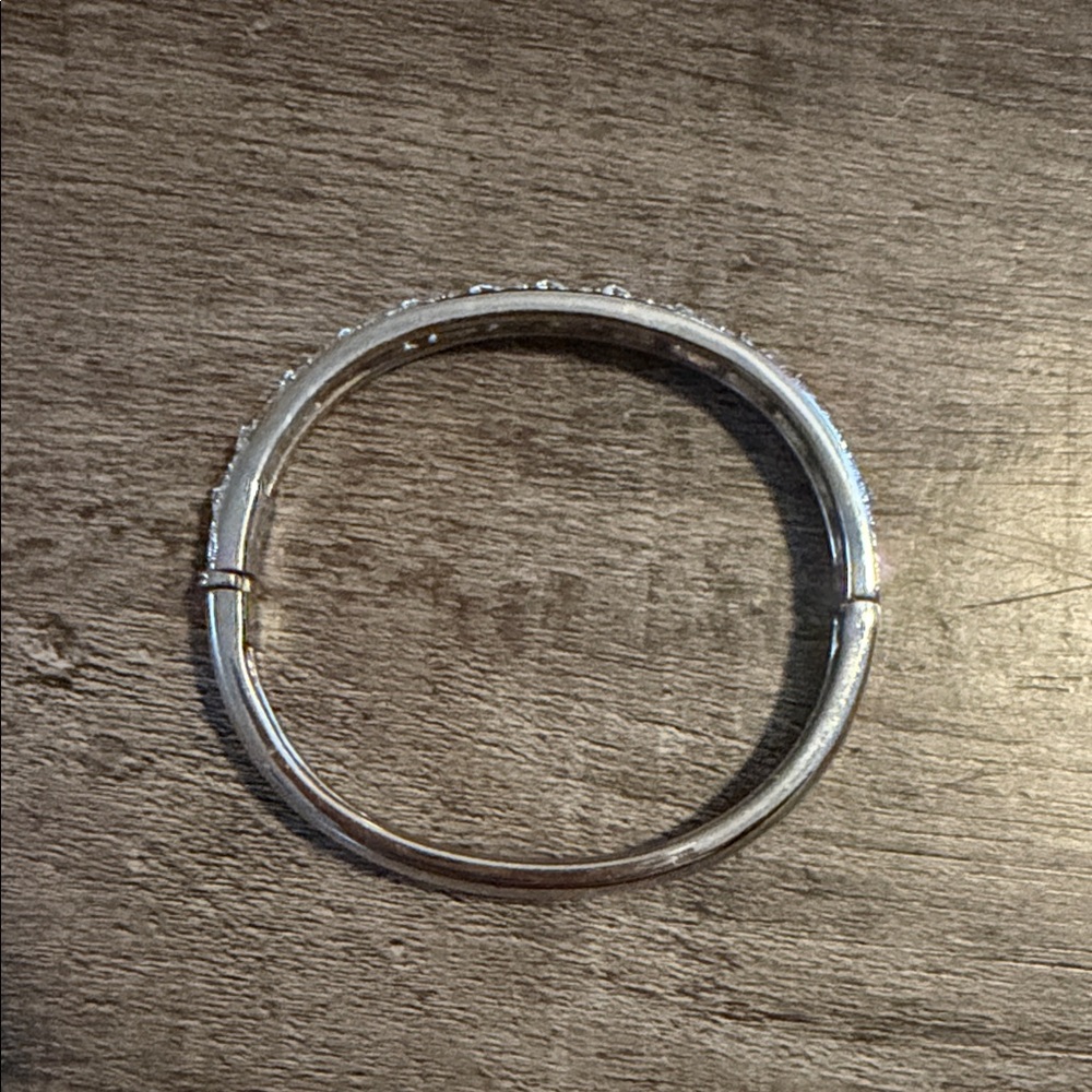 Elegant Silver Bangle Bracelet View 2